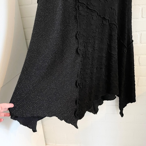 Vintage Y2K Goth Asymmetrical Mixed Texture Hanky Hem Midi Maxi Skirt XL Goth - Picture 7 of 13